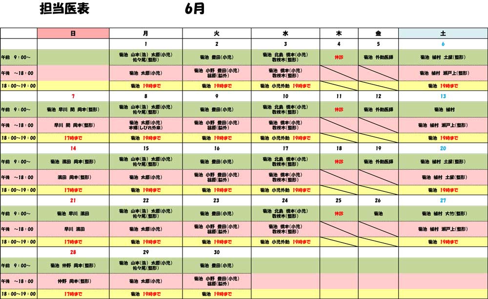 担当医表